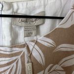 Charlie Paige NWT  Linen Cotton Palm Tan Dress Medium Photo 3