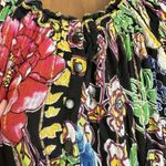 Me 2 Magic Anthropologie Maxi Dress 1X Dark Floral Metallic Tiered Smocked Size XL Photo 3