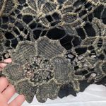Y2K Simply Emma Black & Gold Crochet Lace 1X Tunic Top Whimsigoth Fairy Grunge Photo 6