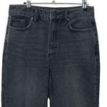 Paige  Noella High Rise Straight Cropped Jeans Faded Black Womens Size 28 Photo 1