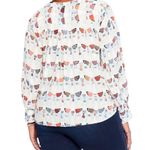 Nic+Zoe  Relaxed-fit Perk Up Coffee Cup Print Blouse, Size XL New w/Tag Retail Photo 8