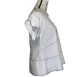 Donna Karan New York White Black Stitched Morning Dew Shirt Button Front XS Photo 3