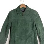 Pritti Suede Jacket Womens Medium Green Genuine Leather Full Zip Classic Lined Photo 2
