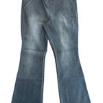 Chicos Platinum Denim Flare Leg Pull On Jeans Gray Womens Size 1.5R(10) Photo 0