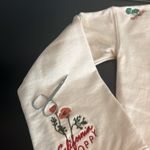 Madewell  RARE Botanical Embroidered Bell-Sleeve cropped Sweatshirt, cream, sz XS Photo 11