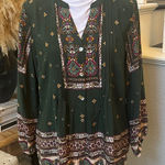 Anthropologie Fig & Flower Boho Peasant Blouse Top Size Petite Medium Photo 0