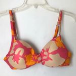 Victoria's Secret Vintage Y2K Underwire Pink Floral Bikini Top 36A Photo 0