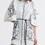 JOSLIN beaded 100% cotton shirt mini dress NEW White Size 2 Photo 0