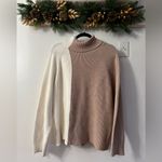 Mango Cream and Tan Turtleneck Sweater Photo 9