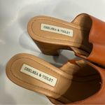 Chelsea and Violet tan leather & wood clog Sandals women’s size 8.5 trendy casual Photo 1