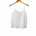 H&M Women's White Eyelet Cotton Tank Top Small Eyelet Lace Cami Romantic Boho Photo 1