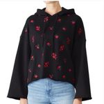 Philosophy Di Lorenzo Serafini Cropped Hoodie Embroidered Rose Hoodie Black Red Photo 3
