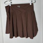 Amazon  Chocolate Brown Buttery Soft Cross Front Athletic Skort Women's XL Photo 0