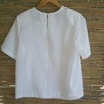 Vicki Waynes L White Plain Short Sleeve Top Size L Photo 3