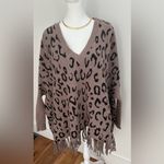 Love Token  Colleen Poncho Size xs/s L Leopard Fringe Photo 1