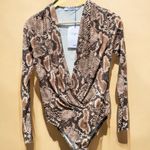 ZARA  Snakeskin Long Sleeve Bodysuit For Women NWT Photo 1