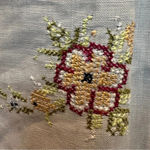 Coldwater Creek  | Light Sky Blue Linen Button Down Floral Embroidered Blouse M Photo 7