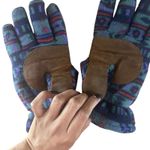 Eastern Mountain Sports  EMS Womens Sz S Aztec Print Fleece Gloves Soft Warm VTG Photo 3