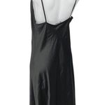 ZARA Black Silk Satin Sleeveless Cami Camisole Cowl Neck Midi Tank Slip Dress L Photo 1