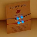 2pcs Glow In The Dark Luminous Beads Star Bracelet Adjustable Women Men Jewelry Photo 1