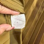 Mystree  M Dress Gold Velvet Snakeskin Pleated Bell Sleeve Sleek Old Money Witchy Photo 6