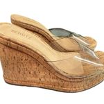 Schutz Size 10.5 Women's Dalle Vinyl Cutout Platform Wedge Sandals Cork NEW Photo 4