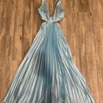 Abercrombie & Fitch Abercrombie Blue Giselle Pleated Cutout Maxi Dress Photo 2
