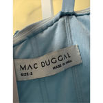 Mac Duggal  NWT One Shoulder Mesh Sequin Gown w/Slit in Aqua Size 2 Photo 6