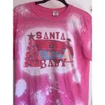 Gildan Santa Baby Pink Bleached Christmas Graphic T-Shirt Softstyle M Photo 1