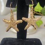 Gold 4 Strand Chain Necklace with Nautical Charms and Starfish Earrings Set Photo 6