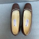 Etienne Aigner Vintage Brown Leather Pumps 7.5 Wide Horse Bit Photo 5