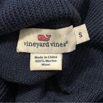 Vineyard Vines  Size S Navy Blue Cream Skater Hem Stripe Turtleneck Sweater Dress Photo 5