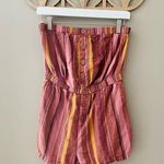 Urban Outfitters  Striped Romper Pink Sz Medium Photo 0