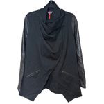 Spanx  Drape Front Faux Leather Convertible Jacket Black Size XL Photo 2