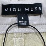 Miou‎ Muse Faux Leather Vegan Cream Long Pants Large Straight Leg High Rise Photo 4