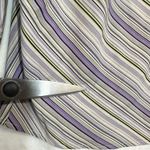 Notations Y2K XL Purple Striped Top Buttoned Asymmetrical Stretch Work 3/4 90s Photo 6