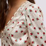 Free People Western Dainty Ethereal Lace Field Of Roses Satin Blouse Medium Photo 1