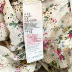 Topshop Womens 12 Floral Cream Embroidered Eyelet Cold Shoulder Top Boho Cottage Photo 9