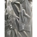 Lands' End  Black Velvet Button Front Top V Neck Sz M 10-12 Old Money Cozy Luxury Photo 6