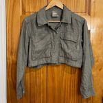 Womens Kith Cropped Military Style Utility Green Button Shacket Size XS Photo 0