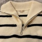 Hem & Thread NWT  1/4 zip Vest with Collar Black & White Medium Photo 2