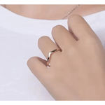 Boutique 14k Gold Filled S925 V Shaped Curve Band Ring, Size 6 Photo 0