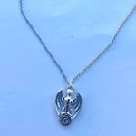 Handmade Antique Vintage Gothic Silver Necklace -  Bat necklace  Photo 5