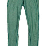 lululemon Wunder Under Leggings Green Teal Wee Stripe Mid Rise Women's size 4 Photo 0