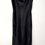Francesca’s black satin slip mini and midi dress size medium NWT $48 Photo 0