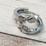 Earrings For Pierced Ears Dainty Heart & Clear Gems Photo 2