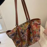 Patricia Nash Benvenuto Floral Shoulder Tote Bag 100% Italian Leather Photo 5