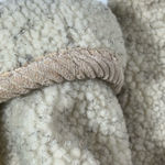 None Cozy Sherpa Reversible Jacket W/Corduroy Trim Womens Petite LG Cream &‎ Tan NEW Photo 4