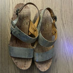 Kork-Ease  Gold Cork Wedge Leather Upper Sandals 6 Photo 4