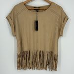 Romeo + Juliet Couture Boho Faux Suede Fringe Top Size Medium New with tags! Photo 2